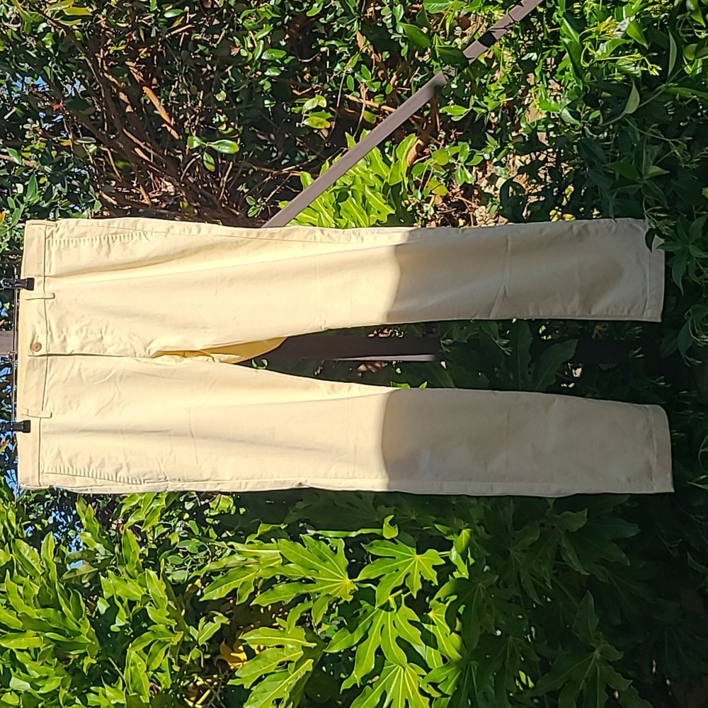 UNIQLO Men's Cream/Pale Yellow Cotton/Spandex Casual Dress Pant - Size 36x34